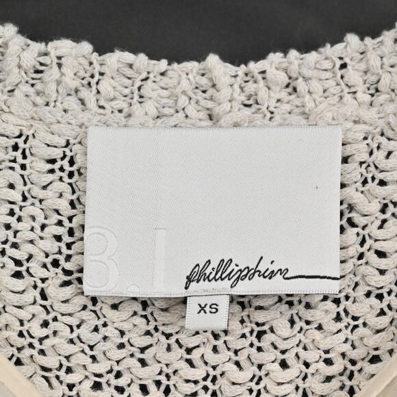 PHILLIP LIM Sweater Womens Size XS Linen Blend Knit Sleeveless Neutral Granola - Picture 7 of 10